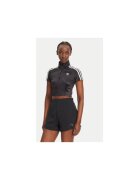 adidas Bluza crop cu guler si inchidere frontala cu fermoar