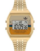 adidas Ceas barbatesc Digital Two - inox - auriu - 36x10mm - rezistent la apa 5 ATM - cadran multicolor