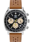 adidas Ceas barbatesc MASTER ORIGINALS ONE CHRONO - argintiu - curea din piele naturala - 44x12mm - rezistenta la apa 10 ATM