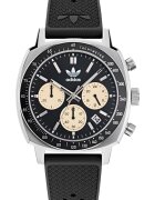 adidas Ceas barbatesc MASTER ORIGINALS ONE CHRONO - argintiu - curea sintetica neagra - mecanism Quartz
