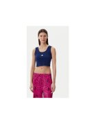 adidas Crop top cu decolteu rotund si detaliu logo