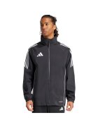 adidas Jacheta sport barbati - Tiro 24 Rain - alb-negru - poliester reciclat - cu gluga ajustabila - Alb/Negru