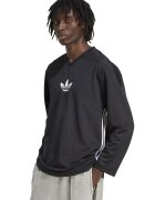 adidas Originals Bluza cu model monograma pe piept si decolteu in V - Negru