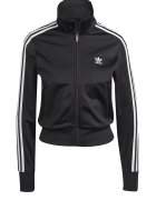 adidas Originals Bluza de trening crop cu fermoar si dungi Firebird - Alb/Negru