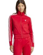adidas Originals Bluza de trening crop cu fermoar si dungi Firebird - Coral
