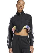 adidas Originals Bluza de trening crop cu terminatie cu volan - Alb/Negru
