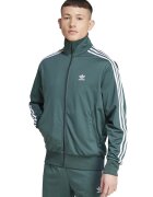 adidas Originals Bluza de trening cu fermoar si guler inalt Firebird - Alb/Verde aquamarin
