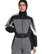 adidas Originals Bluza de trening cu fermoar si guler mediu - Negru/Alb murdar/Gri inchis