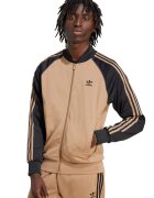 adidas Originals Bluza de trening cu fermoar si logo - Negru/Maro nisip