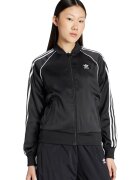 adidas Originals Bluza de trening din satin cu fermoar SST - Negru/Alb murdar