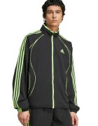 adidas Originals Bluza de trening lejera cu fermoar si guler mediu - Negru/Verde lime
