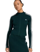 adidas Originals Cardigan slim fit cu fermoar - Alb/Verde padure