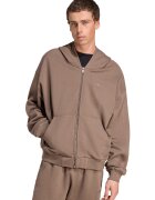 adidas Originals Hanorac lejer de bumbac cu fermoar - Maro deschis