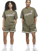 adidas Originals Pantaloni scurti unisex cu snur pentru baschet - Alb fildes/Verde masliniu