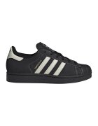 adidas Originals Pantofi sport de piele intoarsa cu garnituri de piele Superstar II - Negru/Alb murdar
