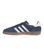 adidas Originals Pantofi sport din piele cu garnituri din material sintetic Gazelle Indoor - Albastru inchis/Alb murdar