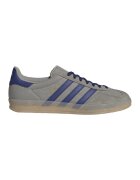 adidas Originals Pantofi sport din piele cu garnituri din material sintetic Gazelle Indoor - Gri/Albastru inchis