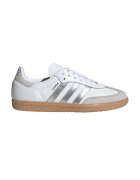 adidas Originals Pantofi sport din piele cu garntiuri din piele intoarsa Samba OG - Alb/Argintiu