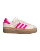 adidas Originals Pantofi sport din piele intoarsa cu garnituri pufoase Gazelle Bold - Fucsia/Crem