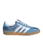 adidas Originals Pantofi sport din piele si piele intoarsa Gazelle - Alb/Albastru