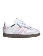 adidas Originals Pantofi sport din piele si piele intoarsa Samba OG - Alb/Gri deschis/Roz pal