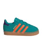 adidas Originals Pantofi sport Gazelle din piele intoarsa si piele - Portocaliu/Verde englez