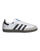 adidas Originals Pantofi sport Samba OG de piele ecologica cu insertii din piele intoarsa - Alb/Negru/Grej