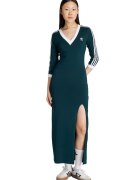 adidas Originals Rochie maxi cu model cu slit Adicolor Classics - Alb/Albastru petrol