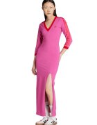 adidas Originals Rochie maxi cu model cu slit Adicolor Classics - Rosu/Roz