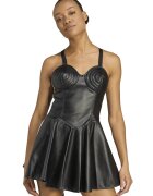 adidas Originals Rochie scurta din piele sintetica cu bretele incrucisate pe partea din spate - Negru