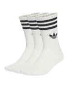 adidas Originals Set de 3 perechi de sosete lungi unisex cu detaliu logo - Alb/Negru