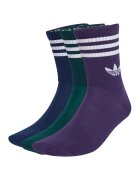 adidas Originals Set de 3 perechi de sosete lungi unisex cu detaliu logo - Violet/Verde englez/Bleumarin