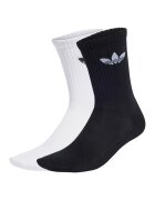 adidas Originals Set de sosete lungi cu logo - 2 perechi - Negru/Alb optic