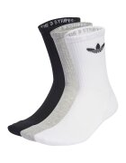 adidas Originals Set de sosete lungi elastice unisex - 3 perechi - Alb/Negru/Gri