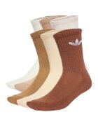adidas Originals Set de sosete lungi unisex cu detaliu logo - 6 perechi - Maro/Alb murdar