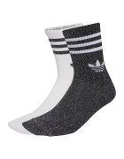 adidas Originals Set de sosete lungi unisex cu insertii stralucitoare - 2 perechi - Alb/Negru melange