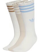 adidas Originals Set de sosete lungi unisex cu logo - 3 perechi - Alb murdar/Bej deschis