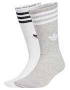 adidas Originals Set de sosete lungi unisex cu logo - 3 perechi - Alb/Negru/Gri deschis melange