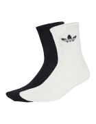 adidas Originals Set de sosete lungi unisex cu model pufos - 2 perechi - Negru/Alb murdar