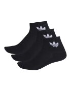 adidas Originals Set de sosete scurte unisex cu imprimeu logo lateral - 3 perechi - Alb/Negru
