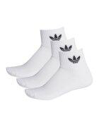 adidas Originals Set de sosete scurte unisex cu imprimeu logo lateral - 3 perechi - Alb/Negru stins