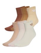 adidas Originals Set de sosete scurte unisex Daily Essentials - 6 perechi - Maro/Caramel/Bej deschis