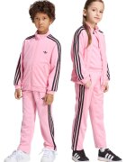adidas Originals Trening regular fit cu fermoar si benzi contrastante - Negru/Roz