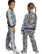 adidas Originals Trening unisex cu model floral si fermoar Firebird - Alb fildes/Bleumarin