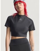 adidas Originals Tricou crop cu guler inalt - Negru/Gri antracit