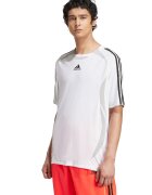adidas Originals Tricou cu decolteu la baza gatului si garnituri contrastante - Negru/Alb optic