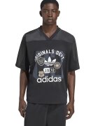adidas Originals Tricou cu imprimeu logo si decolteu in V - Negru stins