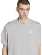 adidas Originals Tricou supradimensionat de bumbac cu logo Trefoil Essentials - Alb/Gri melange