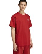 adidas Originals Tricou supradimensionat de bumbac cu logo Trefoil Essentials - Rosu