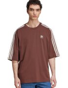 adidas Originals Tricou supradimensionat din bumbac cu detalii logo - Alb/Maro cognac